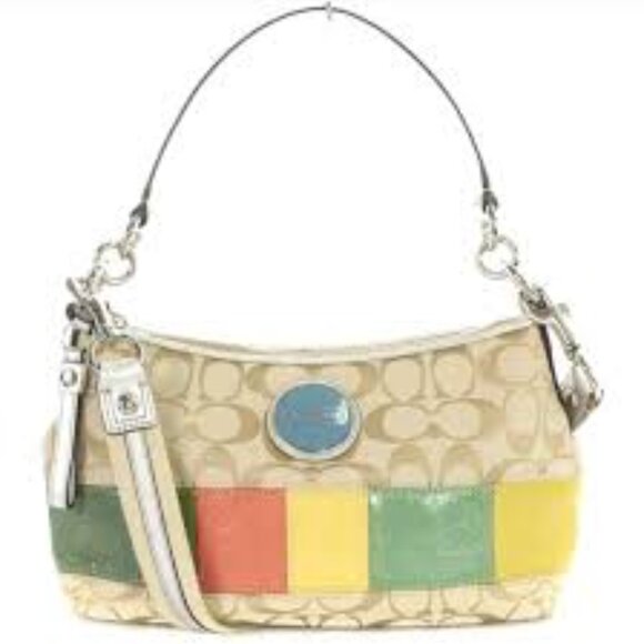 EUC Coach Multicolor Striped 2 way Bag - Picture 1 of 16